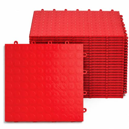 SnapLock GarageDeck 12"x12" Interlocking Garage Floor Tiles (24 Pack / Red)