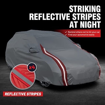 Car Cover Waterproof Custom Fit for Honda CRV Car Cover (Sliver＆Red / Custom Fit CRV)