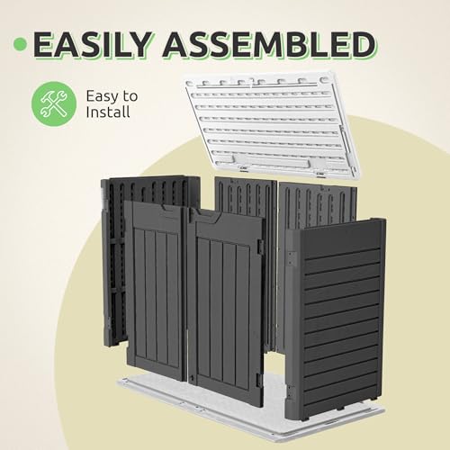 Horizontal Shed with Padlock Latch (Dark Gray)