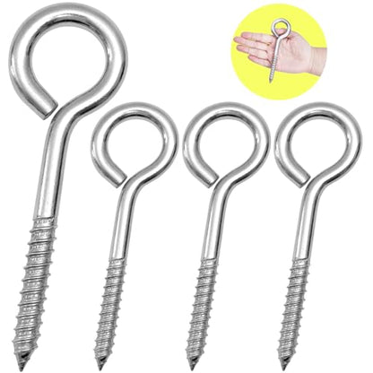 4Pcs Self Tapping Eyelet Screw Eye Bolt (M10-6 INCH)
