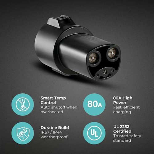 J1772 to NACS EV Charging Adapter 80A (UL 2252)