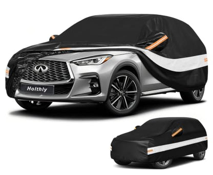 10 Layers SUV Car Cover Custom Fit for Infiniti QX50 QX55 (Black Gray / Custom Fit for Infiniti QX55)