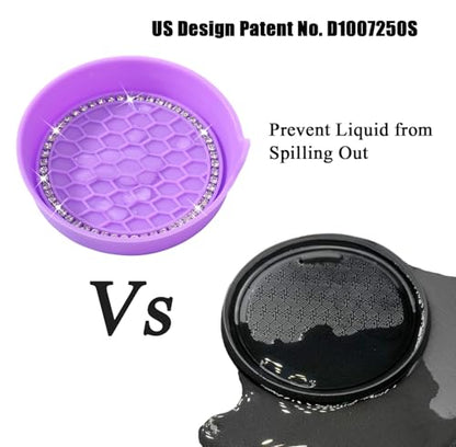 4 Pack Car Cup Holder Coaster Bling Crystal Rhinestone Car Interior (Purple / 4 Pack)