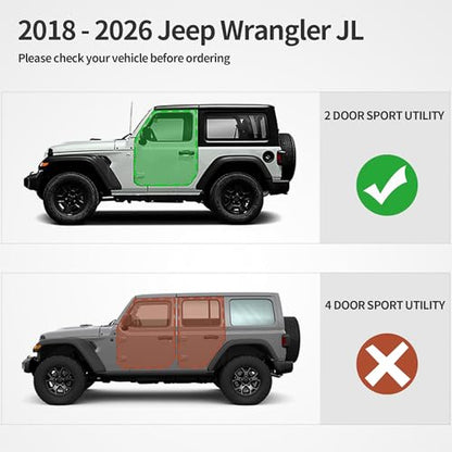 Paintable Running Boards Fit for 2018 (2 Door / Black+Red)