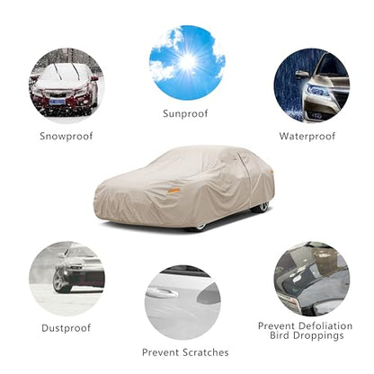 Heavy Duty Outdoor Car Cover Custom Fit for 2010 (Custom Fit Toyota Prius / brown)