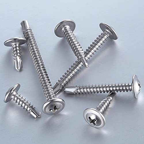 200pcs）#8×1”for Sheet Metal Self (#8X1" / Silver)
