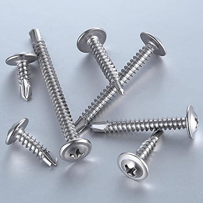 300pcs）#8×1 2”for Sheet Metal Self (#8X1/2" / Silver)