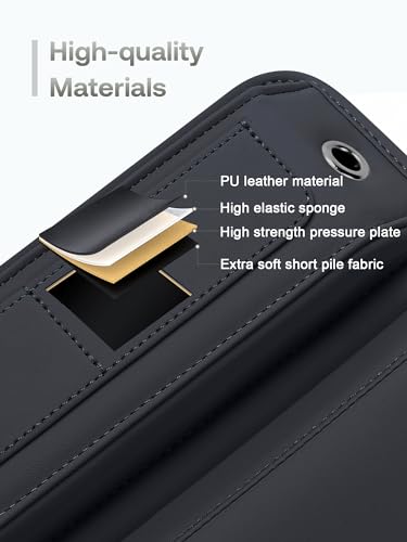 Universal Fit Premium Leather Car Seat Gap Filler Organizer (02 Black, 2 Pack)