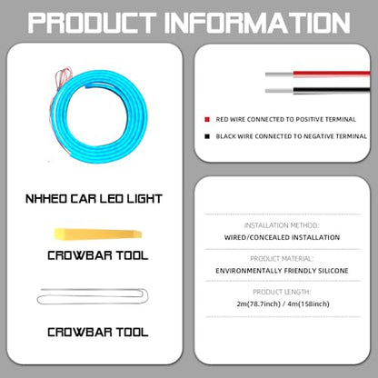 Car LED Strip Light For Trunk (Ice Blue / Standard-79 In.)