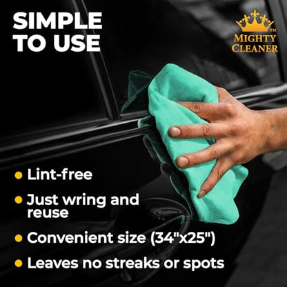 XL Shammy Towel for Car (Mint / 1 Pack (25" x 34"))