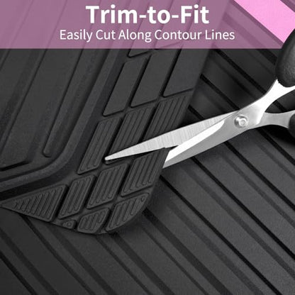 Heavy Duty Rubber Car Mats Metallic (Black Light Pink)