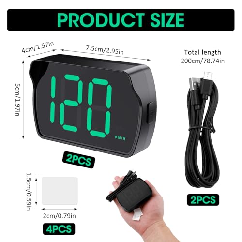2 Pack GPS Digital Speedometer for Car MPH (2 Pack Digital Speedometer)