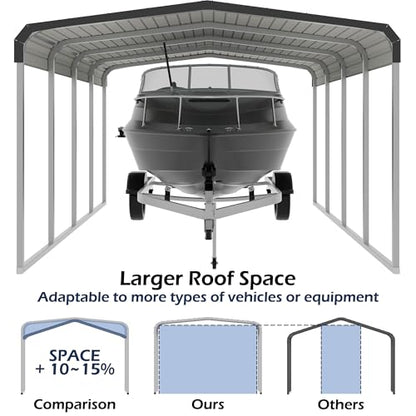 Metal Carport (12x20 FT Gray)
