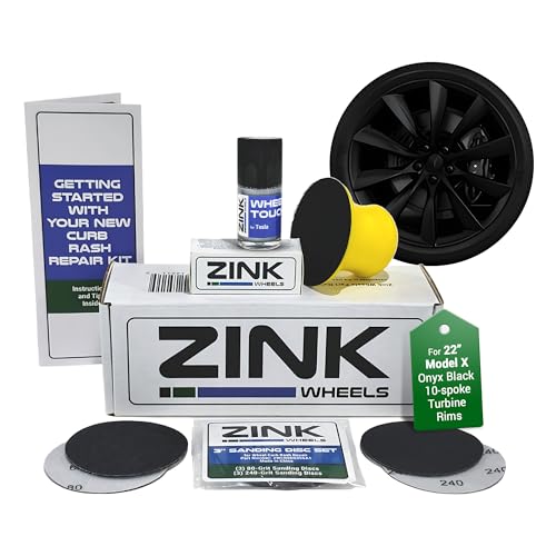 Premium Tesla Wheel Curb Rash Repair Kit for Model X 22 (Tesla Model X / 22" Onyx Black Turbine)