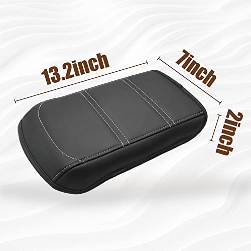 Armrest Cover for GMC Acadia 2017 (19) 17-23 |Acadia| Black/White Stitching, Regular)