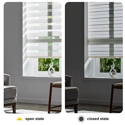 Cordless Zebra Blinds for Windows Free (34"w X 72"h / Cream)