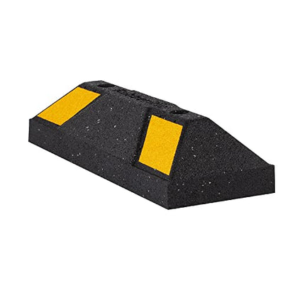 Heavy Duty Rubber Parking Stop Durable Easy to Install Reflective Parking Curb Garage Car Stopper for Indoor and Outdoor Use (2 Pack)