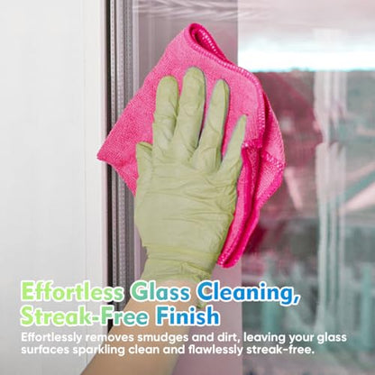 Pink Microfiber Cleaning Cloth 12 Pack (Pink / 12.5 x 12.5 Inch)