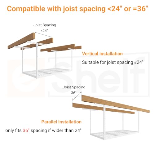 3x6ft Overhead Ceiling Garage Storage Rack (White / 3x6ft)