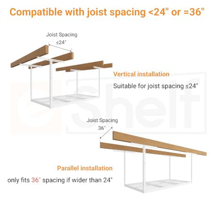 3x6ft Overhead Ceiling Garage Storage Rack (White / 3x6ft)