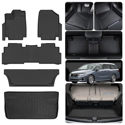 Floor Mats & Trunk Mats for Honda Odyssey 2018 (2018-25|For Odyssey|Full Set)