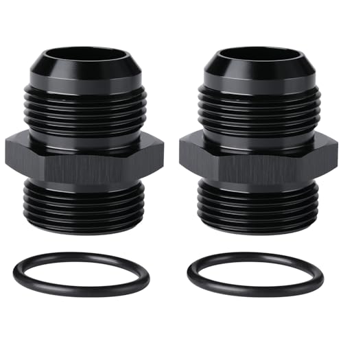16AN Male Flare to 16AN ORB O (16AN to 16AN ORB / Black - 2PCS)