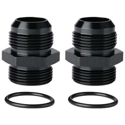 16AN Male Flare to 16AN ORB O (16AN to 16AN ORB / Black - 2PCS)