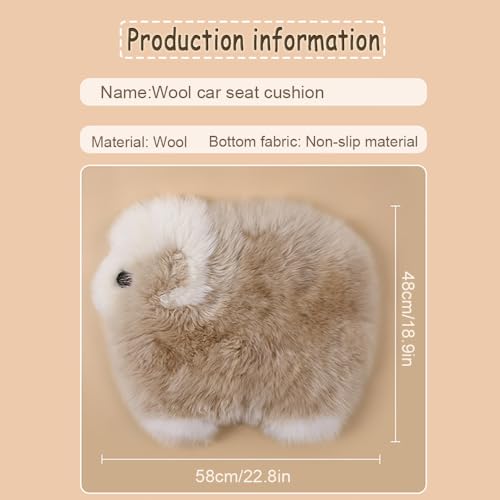 Genuine Wool Car Seat Cushion Comfort Style (Dark Brwon)