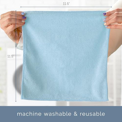 Microfiber Cleaning Cloth (Blue / 50 Pack)
