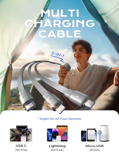 Multi Charging Cable (Grey / 3.7FT)