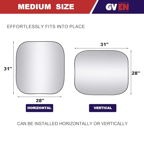 Windshield Sun Shade 2pcs with Bonus Car Sunshade for Front Window Shades 2025 Technology Reflect UV and Heat Sun Visor Automotive Interior Sun Protection (Silver / Medium)