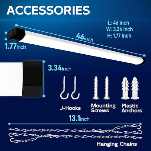 4FT 120W LED Shop Light Linkable (Black / 4FT-120W)