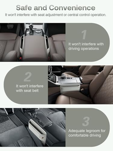 Universal Fit Premium Leather Car Seat Gap Filler Organizer (06 Beige, 2 Pack)