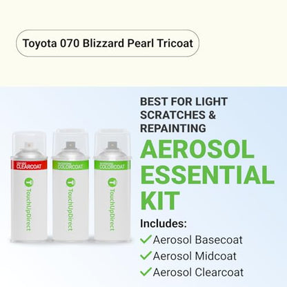 Car Paint Touch Up Spray Kit (Aerosol Spray - Essential Kit / Blizzard Pearl Tricoat)