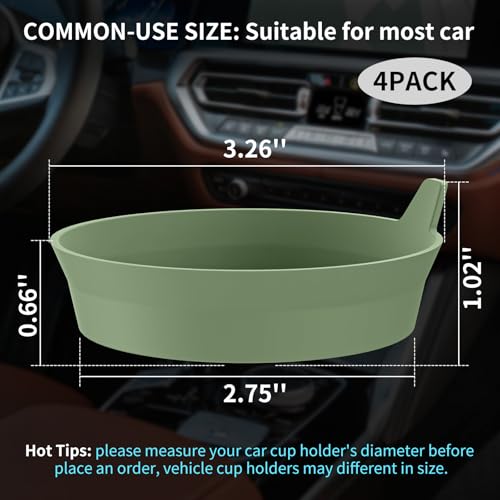 Car Cup Holder Coasters [4 Pack] Silicone Cups Mats (4pack-olive Green)