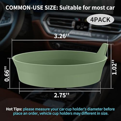 Car Cup Holder Coasters [4 Pack] Silicone Cups Mats (4pack-olive Green)