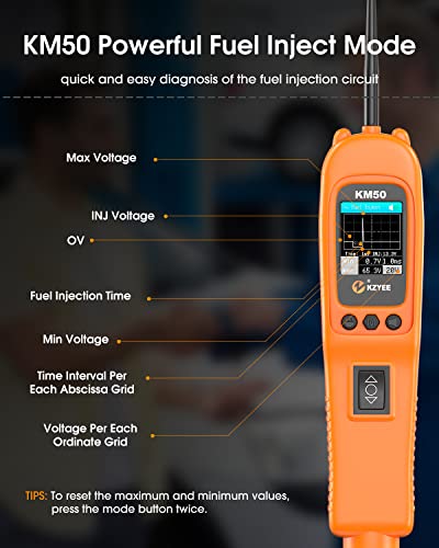 KM50 Power Circuit Probe & Automotive Circuit Tester with Live Waveform (Orange)