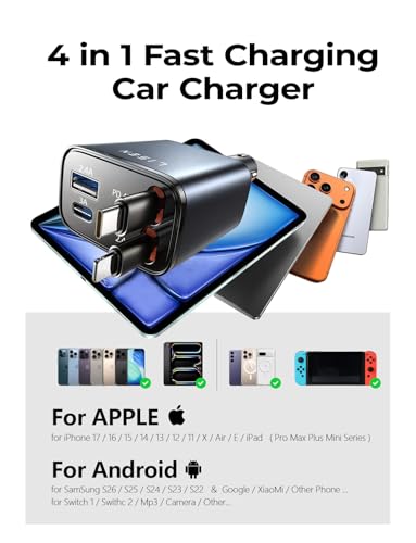 Retractable Car Charger (Grey / 31.5 Inch)
