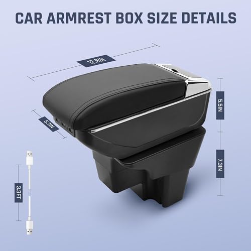 Car Armrest Box for KIA Stonic Rio 3 2018 (7 USB Ports / Black Thread)