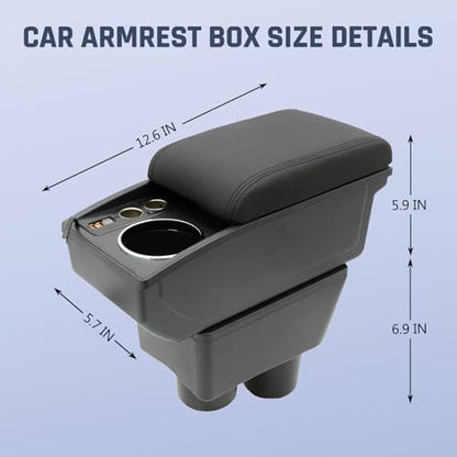 Car Console Armrest Box for Nissan Versa 2012 (Black Stitching)