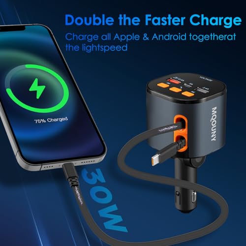 Retractable Car Charger (BLACK-TYPEC)