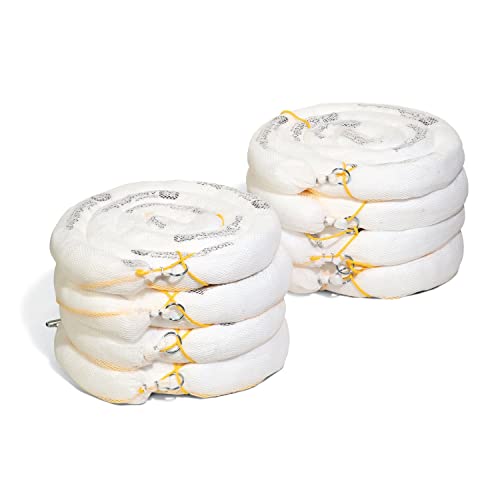 Oil Boom - Oil-Only Absorbent Boom - 8 Pack - 3" x 10' Boom - Absorbs up to 2 gallons per Boom - BOM406 (3" x 10')