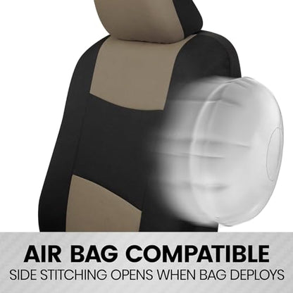 PolyPro 2 Pack Front Car Seat Covers Set in Beige (2 Fronts Only-Beige)