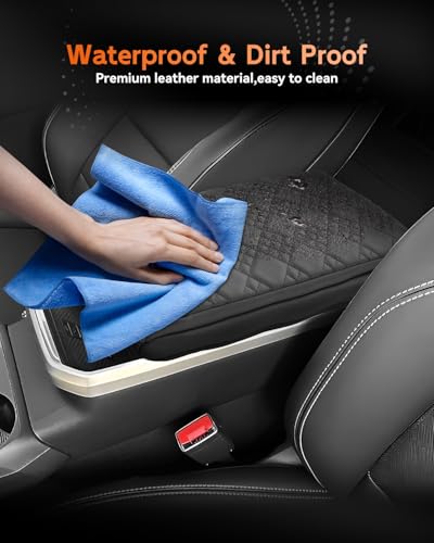 for 2025 2026 2027 GMC Terrain Center Console Cover Armrest Box Cover Terrain (GMC Terrain 2025+ Thickened Black Leather Square)