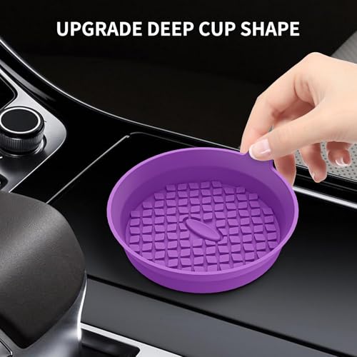Car Cup Holder Coasters [4 Pack] Silicone Cups Mats (4pack-deep Purple)