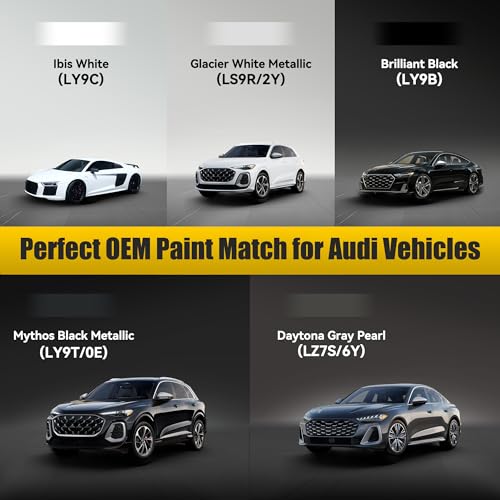 LY9B) Brilliant Black Touch Up Paint Compatible with Audi Car Paint Pen (For Audi / Brilliant Black(LY9B)202 Black for Black(202) compatible with All ModelsBrilliant Black(LY9B) for All Model)