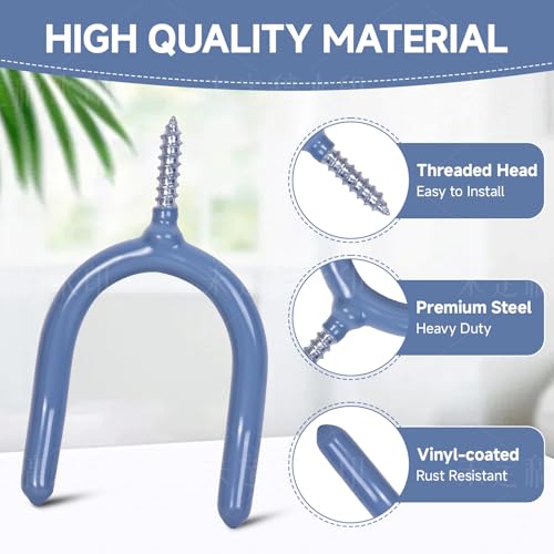 12 Pack Garage Storage System Steel U Hooks with Anti (Gray / 12 Pack)