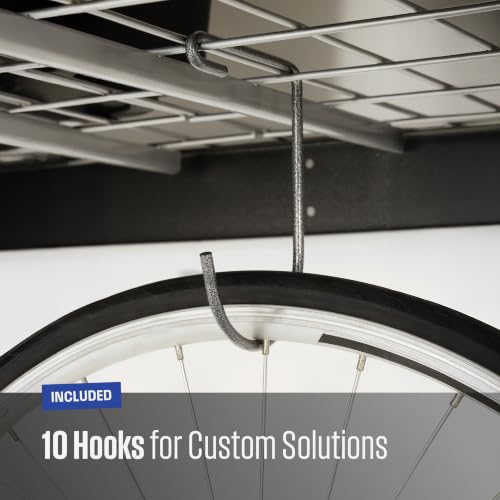 Gray 4x8 Overhead Garage Storage Rack 600 lb 12” (Hammertone / 12"-21" (2 Pack))