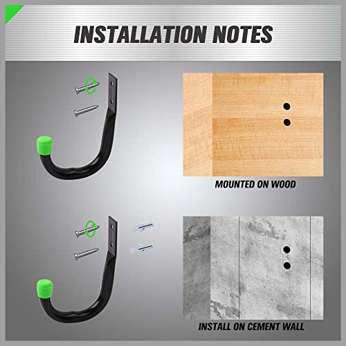 SWANLAKE Heavy Duty Garage Storage Utility Hooks (12-Piece Green)