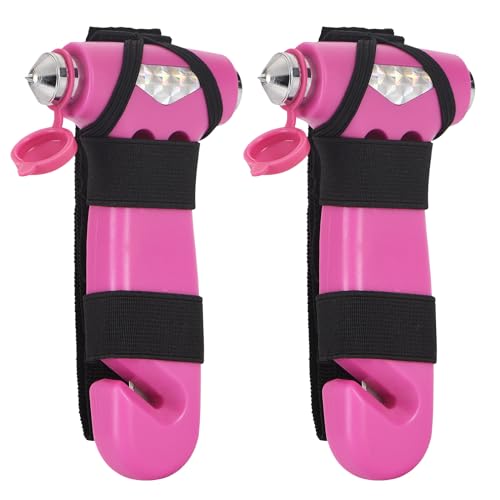 Car Window Breaker Seatbelt Cutter and Emergency Glass Breaker (Pink)